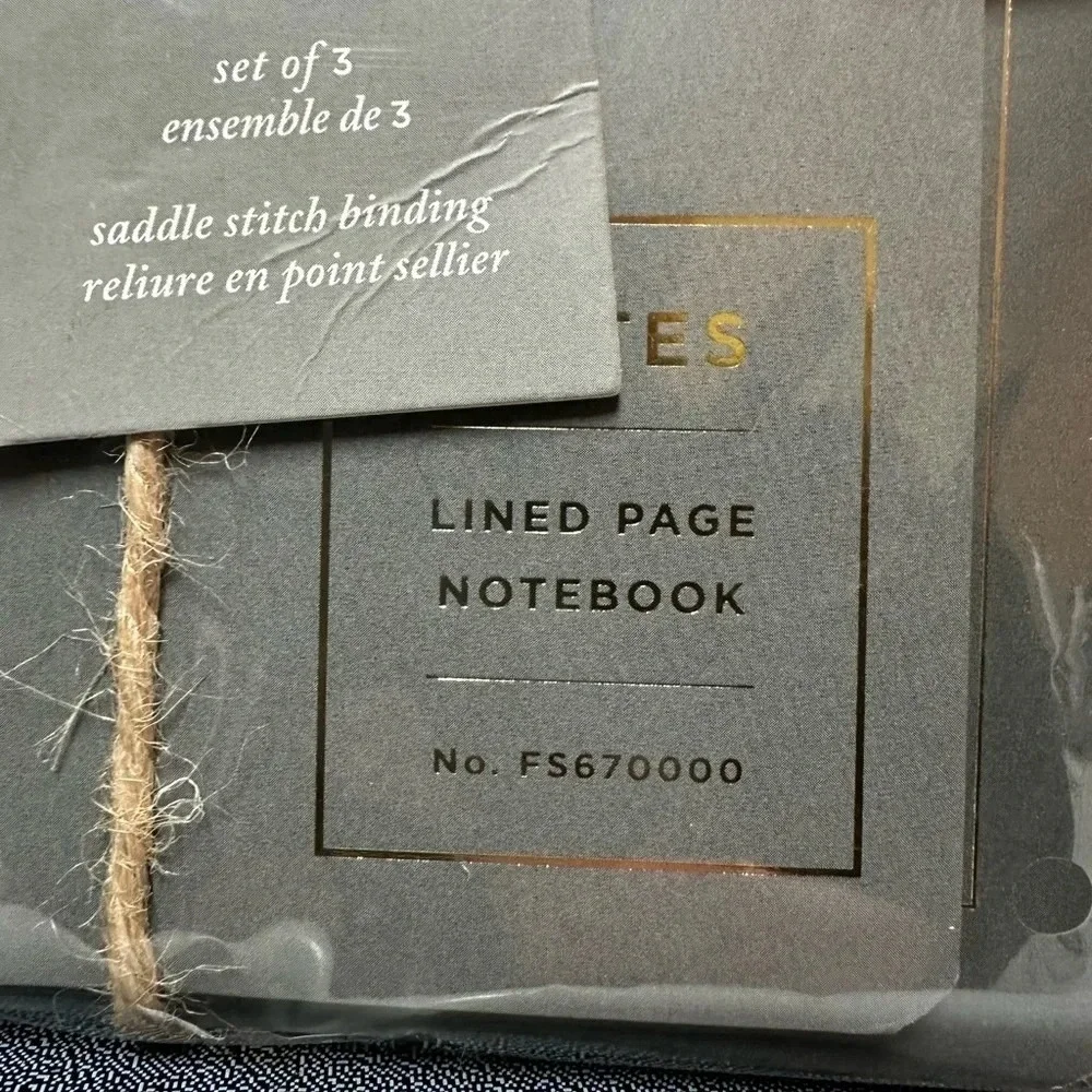 Fringe Journals Carnets Set of 3 Notebooks Saddle‎ Stitch Binding Minimal Notes